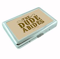 The Dude Abides Funny Metal Silver Cigarette Case Holder Wallet RFID-blocking
