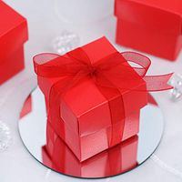 Efavormart 100 Boxes Red 2 pcs Favor Boxes for Candy Treat Gift Wrap Box Party Favor Boxes for Bridal Shower Wedding Party