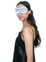 MYK Silk Sleeping Eyemask, Filled with Pure Mulberry Silk, Napping Blindfold, for Sleeping, Travel Eye Mask, with Adjustable Strap for Comfort, French Grey