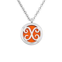 Q&Locket Initial Letter A-Z Premium Aromatherapy Essential Oil Diffuser Locket Necklace With 12pcs Refill Pads (X)