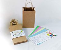 [100 Pcs] Brown Paper Gift Bags with Handles. Bonus Colored Papers. Perfect Size 3.25 x 5.25 x 8.4 for Shopping, Packaging, Retail, Party, Craft, Gifts, Wedding, Recycled, Merchandise Bag