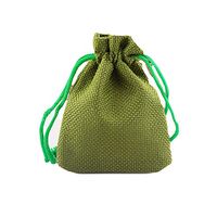 LKXHarleya 50PCS Burlap Gift Bag with Drawstring, Small Burlap Hessian Party Favor Bags, Jewelry Pouches Candy Treat Jute Bag for Wedding Party DIY Craft and Christmas, 3inch X 4inch, Green