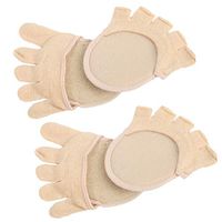 HEALLILY Invisible Heelless Five Toe Floor Socks Short Fingerless Half Socks for Women Hight Heel 2 Pairs