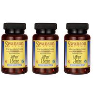 Swanson Ajipure L-Serine Pharmaceutical USP Grade High Purity Amino Acid Dietary Supplement 500 mg 60 Veggie Capsules (3 Pack)