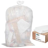 Plasticplace Contractor Trash Bags 55-60 Gallon │ 3.0 Mil │ Clear Heavy Duty Garbage Bag │ 37.5” x 56.6” (25 Count)