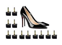 6 Pairs Lady Women Non-Slip Heel Cap Shoe Replacement Heel Tip Replacement Dowels Shoe Repair Tip High Heel Cap Protectors(Black 10mm x 10mm)
