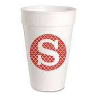 Personalized (A-Z) Foam Party Cups - Styrofoam 16oz 10 Pack (Letter"S")