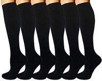Compression Socks - Premium Design for Men and Women Everyday Use Running Pregnancy Flight & Travel Nursing Best Athletic Fit - Boost Stamina Circulation & Recovery (Black, Sm/Med, 3Pr)