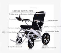 DDPP Foldable Electric Wheelchair, Lightweight and Durable,Gray