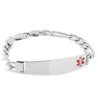 StickyJ USA Medical Sterling Figaro Bracelet 8 Inch