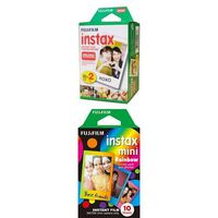 Fujifilm INSTAX Mini Instant Film (Rainbow + White Twin Pack)