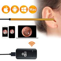 Uhruolo WiFi Ear Cleaner Endoscope Waterproof 5MM Otoscope with 6 Adjustable LED, Ear Wax Removal Kit for Apple, Android, Pc Devices,Gold