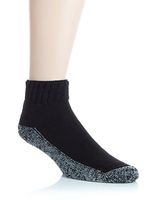 Diabetic Care Quarter Crew Socks, Black, Medium