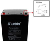 New 12V 5Ah SLA Battery WB1250F2 Replaces UB1250, PS1250, WKA12-5F USA