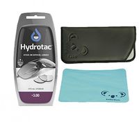 OPTX 20/20 Hydrotac Stick-On Bifocal Lenses | Magnifying Adhesive Reading Lens Sticker | Sunglass Magnifier Add On | 1 Pair | Bundle with Koala Glasses Cloth & Case, (+3.00 Magnification)