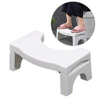 Squatting Folding Toilet Stool Non Slip Toilet Bathroom Bath Squat Step Stool, White