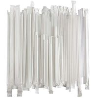 Disposable Plastic Drinking Straws - Individually Paper Wrapped (Clear, 500)