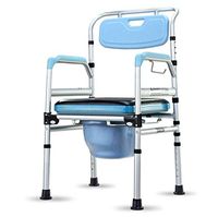 LAZ Seniors Commode Chair and Padded Toilet Seat, Aluminum Alloy Folding Walker Adjustable Height for Elderly Seniors,Handicapped,Grandparents