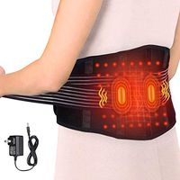 Electric Massage Waist Heating Pad, Heated Therapy Lumbar Brace Wrap, Heat & Massage 3 Settings with 2 Vibration Motors, Back Abdominal Arthritic Stomach and Menstrual Cramps Pain Relief