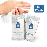 75% Alcohol Wet Wipes, Alcohol Hand Wipes Individually Wrapped Large(7.1"x5.5"), Alcohol Wipes Travel Packs (100 Wipes), Portable Alcohol Swabs Pads Wipes