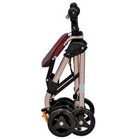 Walking Aids 4 Wheels Portable Foldable, Medical Rolling Walker Double Brake System, Used for Seniors Walking,Red