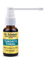 Dr. Schulze’s Throat & Tonsil | Cool, Soothe & Protect | Herbal Supplement | Vegan & Kosher | Powerful & Effective | Easy Spray Nozzle | 1 oz Bottle