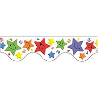 Eureka Multicolor Smiley Face Shooting Star Bulletin Board Trim and Classroom Decoration, 12pc, 3.25'' W x 37'' L