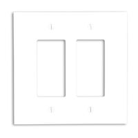 Leviton 88602 2-Gang Decora/GFCI Device Wallplate, Oversized, Thermoset, Device Mount, White
