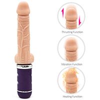 10 Inch Automatic Telescopic Thrusting Vibrating Waterproof Big Realistic Dillo with Automatic Muti Speed Vibrating Telescopic Intelligent Heating Women T?ys Underwear Therapy Tshirt