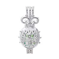 10pcs Silver Pearl Cage Beads Cage Locket Pendant Aroma Essential Oil Diffuser Locket DIY Necklace Earrings Bracelet Jewelry Making Supplies (Ladybug)