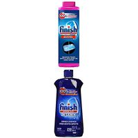 Finish Hard Water Booster Powder, Lemon Sparkle, 14oz and Finish Jet-Dry Rinse Aid, 23oz, Dishwasher Rinse Agent & Drying Agent