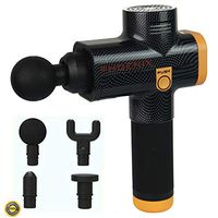 YiiYYaa Phoenix Portable Massage Gun,Hand Held Deep Tissue Muscle Massager,Deep Fitness Therapy Body Massage Massager, Relieve Muscle Soreness and Stiffness (Yellow and Black)