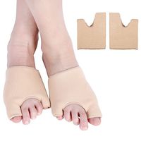Hallux Valgus Bunion Correctors, 2 Pair Breathable Half Sockes Relief Separator for Big and Little Toe Simultaneously(L)