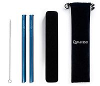 Premium Reusable Metal Straws - Stainless Steel Straws - Metal Straws with Case - Portable Travel Straw - Wide for Drinking Bubble Tea, Boba Tea Smoothie - Eco Friendly Zero Waste Sustainable Products