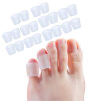 Povihome 20 Pack Pinky Toe Protectors, Toe Protector & Sleeves for Corn, Blister, Reduce Irration from Shoes - Gel Toe Sleeves for Little Toes (Clear)