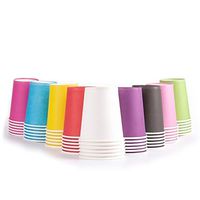 Ghenhon Party Disposable Cups, Paper Cups For ，Weddding & Party Cups 8oz (Multicolor 100pcs)