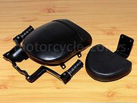 Frames & Fittings Black Rear Passenger Footpegs Rest Foot peg+Rear Backrest Seat Sissy BarFor Harley Victory Vegas High-Ball Gunner