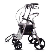 LJHHH Folding Rollator Walker,Lightweight Aluminium Walking Mobility Aid,Non-Slip Drop-Proof Walker,Easy to Manoeuvre and Height Adjustable Limited Mobility Aid,B