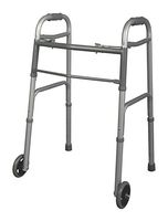 Medline MDS86410JW54 Standard 2-Button Folding Walkers with 5" Wheels, Junior (Pack of 4)