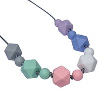 Munchables Geo Sensory Chew Necklace for Kids - Chewable Jewelry (Soft Geo)
