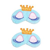 CosCosX 2 Pack Cute Princess Crown Sleep Mask Natural Cotton Eyelash Eye Cover Patch Sleeping Shade Eyeshade Blinder for Kids Girl Women Sleeping Blindfold Nap Shield