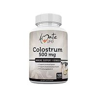 Colostrum Capsules 500mg with Lactoferrin Supplement, Bovine Colostrum Supports Immune System, Gut Health & Respiratory System - 100 Capsules by Amate Life