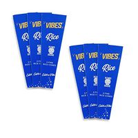 Vibes Pre Rolled Cones King Size Natural 6 Pack of 3 Rolling Papers Total of 18 Packing Tool Included (Rice)