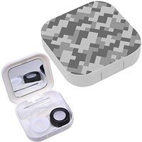Portable Contact Lens Case Box Travel Kit Mirror + Bottle + Tweezers Container Holder [ Digital Camouflage ]