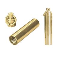 ayamaya Pill Case [2 Pack], Solid Brass Waterproof Pill Fob Holder with Key Ring Plus 3 Spare O-Ring Small Medicine Holder Container Box Portable EDC Tool for Keychain Outdoor Travel Survival