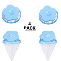 Resuable Washing Machine Floating Lint Mesh Bag,Hair Filter Net Pouch,Washer Hair Catcher 4 Pack (Blue)