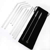 Stainless Steel Straws, Reusable Ultra Long 10.5 Inch & 8.5 Inch Metal Round Mouth Drinking Straws Fits All 20 30oz Cups Yeti Ozark Trail Rtic Tumblers (4 Straight + 4 Bent + 2 Brushes - Set of 10)