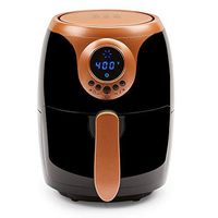 Copper Chef 2 QT Air Fryer - Turbo Cyclonic Airfryer With Rapid Air Technology For Less Oil-Less Cooking. Includes Recipe Book (Black)