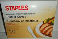 Staples Heavy Duty White Plastic Knives 100/Box
