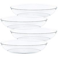 Plasticpro Disposable Oval Serving Bowls, Party Snack or Salad Bowl, 32-Ounce, Plastic Crystal Clear Pack of 8